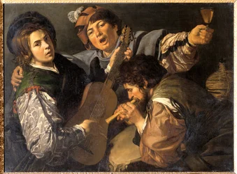 Három zenélő férfi, 1616 körül (olaj, vászon)