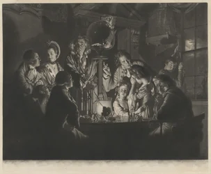 Egy filozófus, aki kísérletet tesz a légszivattyúval, 1769.