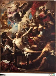 Szent Lőrinc mártíromsága a rácson Valerio Castello (1624-1659) festménye 236 x 182 cm Gének, Musei di Strada Nuova (ex Palazzo Bianco)