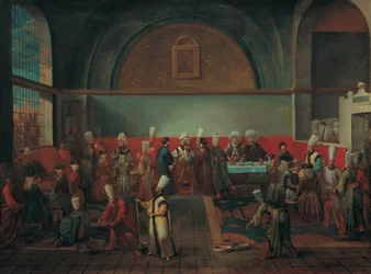 Vacsora a palotában egy nagykövet tiszteletére, 1720-as évek
