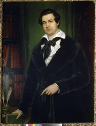 Vaszilij Andrejevics Karatigin (1802-1853) színész portréja, Tropinin, Vaszilij Andrejevics (1776-1857)