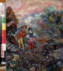 Tündérmese. Vaszilij Dmitrijevics Millioti (1875-1943) festménye, olaj, fa