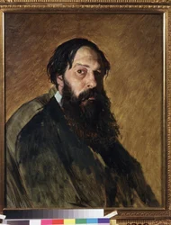 Alekszej Savrasov (Savrasov) (1830-1897) művész portréja. Vaszilij (Vaszilij) Grigorjevics Perov (1834-1882) festménye, olaj, vászon. 19. századi orosz művészet. Állami Tretyakov Galéria, Moszkva.