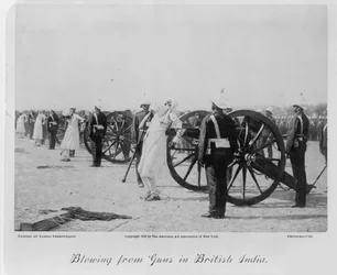 Ágyúval végrehajtott kivégzés Brit Indiában, kb. 1890