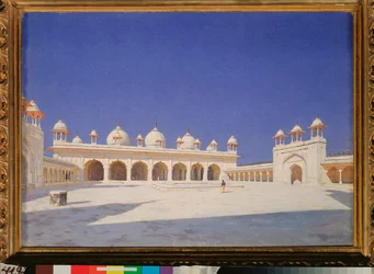 Gyöngymecset Agra vörös erődjében Indiában – Vaszilij Vasziljevics Verescsagin (Vaszilij Verescsagin) festménye (1842-1904), olaj, vászon