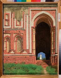 Qutb Minar, A környező kapu a régi Delhiben (India) (Qutub Minar, A környező kapu a régi Delhiben) - Vaszilij Vasziljevics Verescsagin (Vaszilij Verescsagin) festménye (1842-1904)