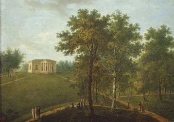 Az igazság temploma. Kilátás a Kurakin Estate Nadezhdino parkjában, az 1790-es évek vége