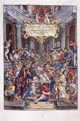 Andreas Vesalius flamand anatómus és orvos, leckét tart a brüsszeli orvosi iskolában, 1543