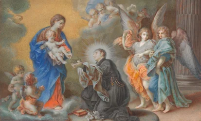Madonna és gyermeke megjelenik Szent Lajos Gonzagának, c. 1750.