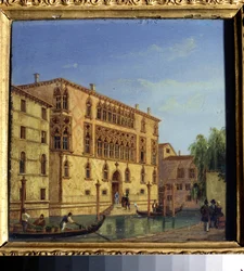 ""Vue de Venise: le palais Giovanelli"" (Velence látképe. A Palazzo Giovanelli) Jean-Victor (Jean Victor) Vincent Adam (1801-1867) festménye 19. századi Állami Művészeti Múzeum, Tula, Oroszország