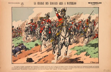 A Royal Scots Greys támadása a waterlooi csatában, 1920 körül