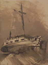 Hajó háborgó tengeren, 1864