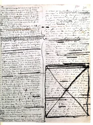 Hugo "Les Miserables" című művének autográfiai oldala. 1845-1861 (dokumentumok (levelek))