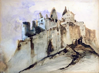 The Chateau of Vianden, 1871 (wc, toll, tinta és mosás papíron)