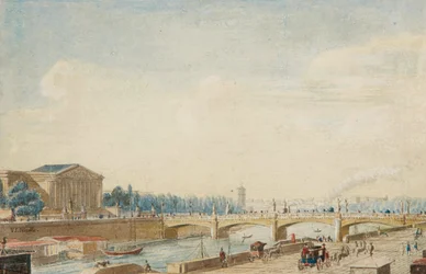 Kilátás a Pont de la Concorde-ra és a párizsi Bourbon palotára