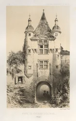 ...Pl.7, Door of the Chateau dExideuil Dordogne, 1860.