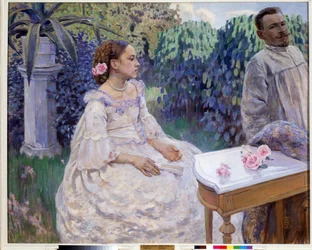 "Önarckép nővérrel" (Önarckép nővérrel) Viktor (Victor) Elpidiforovics Boriszov-Muszatov (Boriszov Muszatov) festménye (1870-1905) 1898 Állami Orosz Múzeum, Szentpétervár
