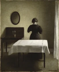 Interieur – Interior, Hammershoi, Vilhelm (1864-1916). Olajfestmény