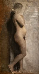 Meztelen női modell, profil