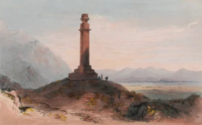 Alexander-oszlop Cabul közelében, 1842 körül (színes litó)