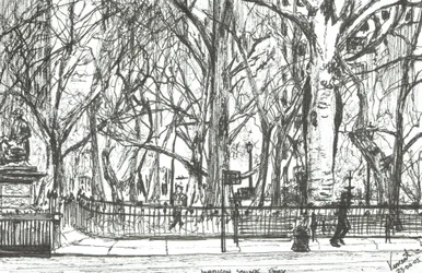 Madison Square park New York, 2003, (Tinta papíron)