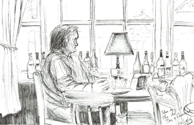 Férfi egy kocsmában étkezés után, 2006