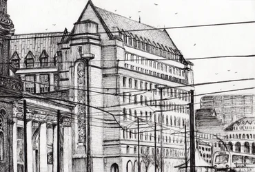 Manchesteri városháza, 2007, (tinta papíron)