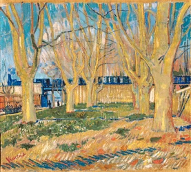 "Pláne sugárút az Arles állomás közelében" (Avenue of Plane Trees near Arles Station) Vincent van Gogh (1853-1890) festménye 1888 Párizs, Rodin Múzeum