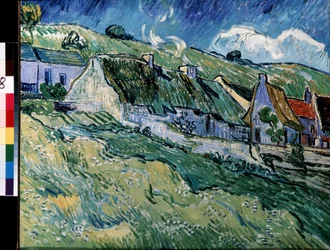 Chaumieres a Cordeville (Cordeville-i nádfedeles házak). Vincent van Gogh festményei (1853-1890)