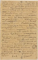 Vincent bátyjának, Theónak írt levelének oldala, amelyet Arles-ban végeztek ki, 1888-ban