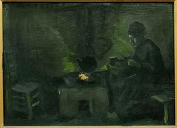 Paraszt az atre mellett (festmény, vászon)