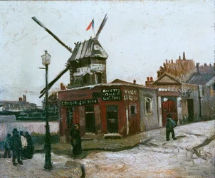 A Galette-i szélmalom a rue Girardon felől nézve