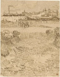 Arles. Kilátás a búzamezőkről (1888)