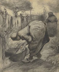 Parasztasszony tóval a kertben (1885)