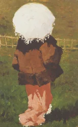 Nő napernyővel (olaj, vászon)