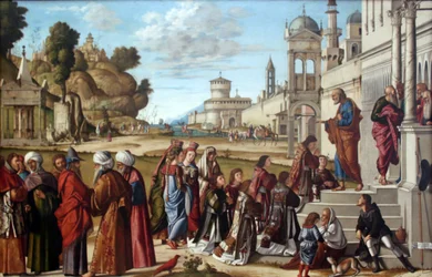 Német: Die Weihe des Heiligen Stephanus zum Diakon Szent István diakónussá szentelése