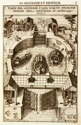 Hidraulikus gép egy csatorna vagy folyó zsilipjéhez, 1607