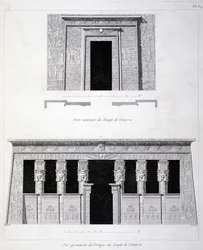 Egy ajtó és portál a Tentyris templomban, 19. század
