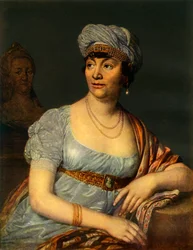 „Ismeretlen, fejdíszes nő portréja”, 1812, 1965.