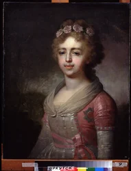 Alexandra Pavlovna nagyhercegnő (1783-1801), I. Pál császár lányának portréja (I. Pál császár lánya, Alexandra Pavlovna nagyhercegnő portréja). Vlagyimir Lukics Borovikovszkij (vagy Borovikovszkij) festménye (1757-1825). Olajfestmény