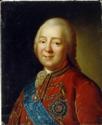 Nyikita Ivanovics Panin gróf tábornok portréja (1718-1783). (Gróf N. I. Panin tábornok portréja). Vlagyimir Lukics Borovikovszkij (vagy Borovikovszkij) (1757-1825) festménye, olaj, karton, 18. század vége, orosz művészet. A Kirgiz Állami Művészeti Múzeum