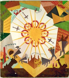 Színpadkép a művész Mystery Bouffe című művéhez (gouache, ceruza, papír)