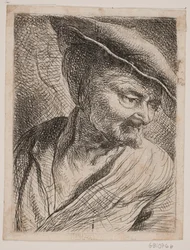 Lenéző férfi mellképe