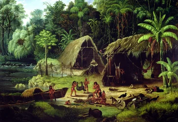 Carib Village, Brit Guyana, 1836