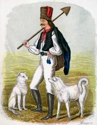 Magyar ember kutyákkal, 1809.