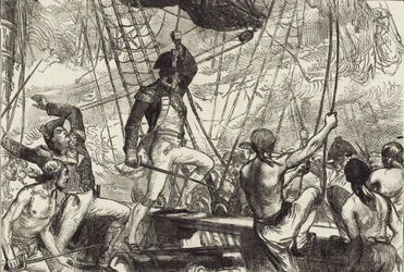 Tengerészeti harc (litho)
