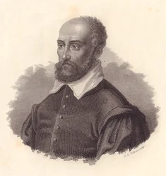 Andrea Palladio olasz építész portréja, Andrea di Pietro (1508-1580) álneve, rézmetszet
