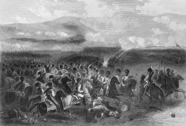 Nehézlovassági roham a balaklavai csatában a krími háború idején, 1854 1857.