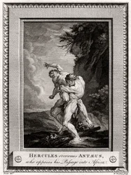Herkules legyőzi Antaeust, aki ellenzi az 1775-ös afrikai átvonulását