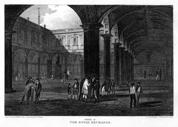 A Royal Exchange, London City, 1816.